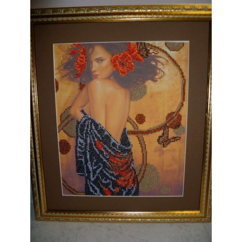 Bead Embroidery Kit on Art Canvas "Temptation"