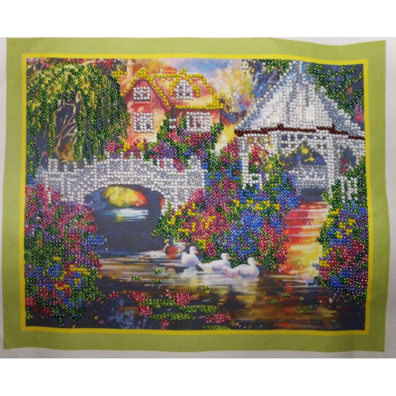 Bead Embroidery Kit on Art Canvas "Summer harmony"