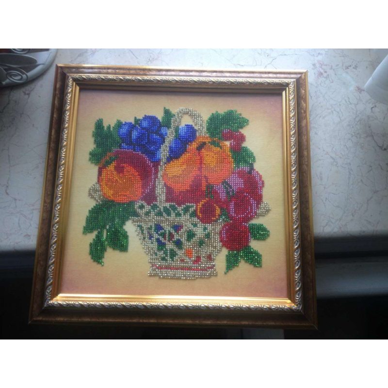 Bead Embroidery Kit on Art Canvas "Fruit"