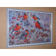 Bead Embroidery Kit on Art Canvas "Bullfinches"
