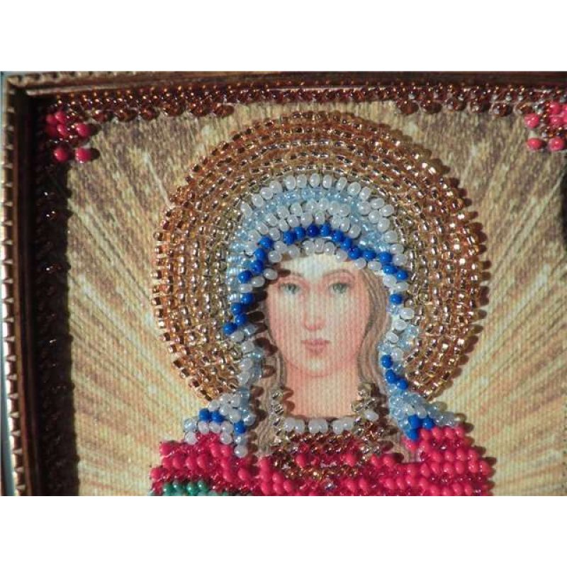 Mini Icon Bead Embroidery Kit on Art Canvas "St. Fotinia (Svetlana)"