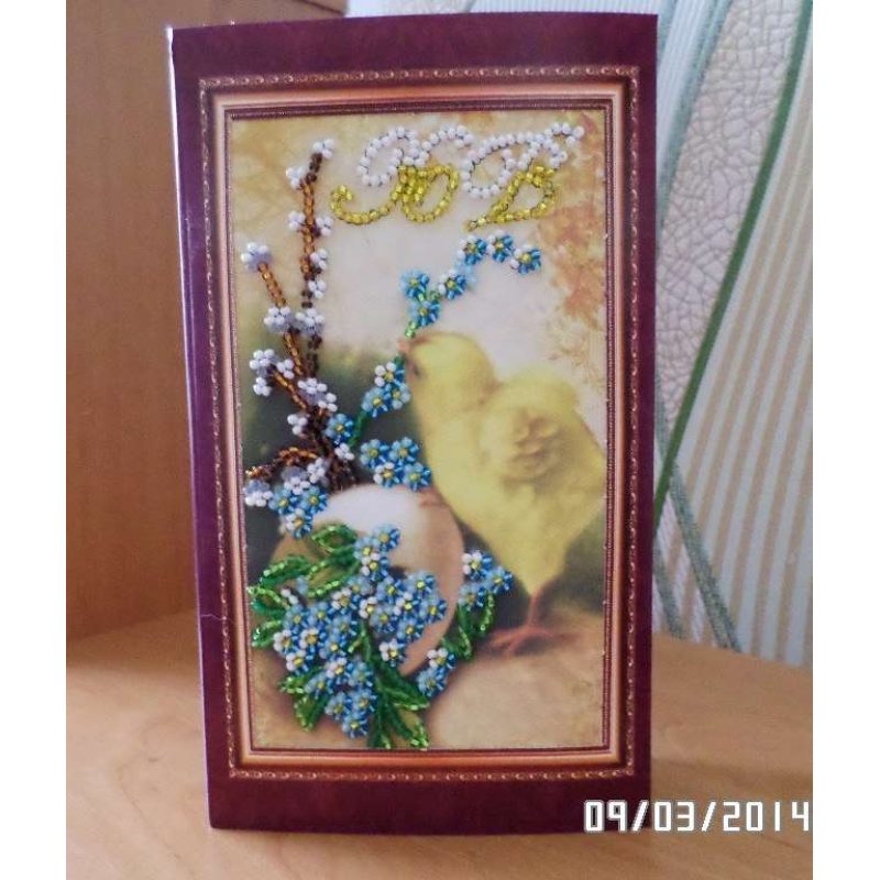 Bead Embroidery Postcard Kit "Easter – 1"