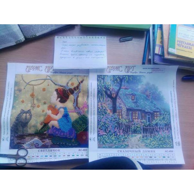 Bead Embroidery Pattern on Art Canvas "Firefly"