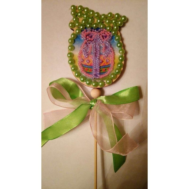 Mini Bead Embroidery Magnet Kit "Easter egg – 1"