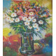 Bead Embroidery Pattern on Art Canvas "Floral Cocktail"