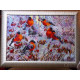 Bead Embroidery Kit on Art Canvas "Bullfinches"