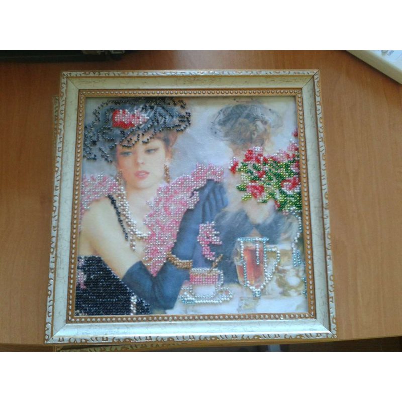 Bead Embroidery Pattern on Art Canvas "The Parisian Woman"