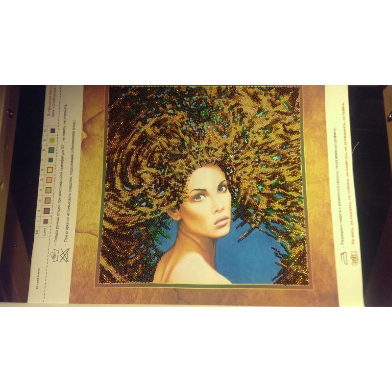 Bead Embroidery Kit on Art Canvas "The Four Elements – Earth"