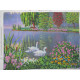 Bead Embroidery Kit on Art Canvas "Swan song"
