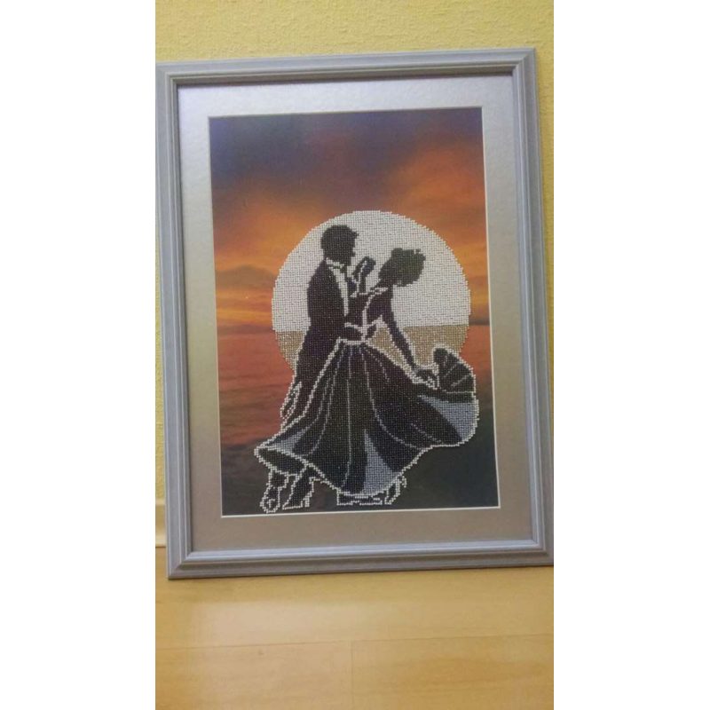 Bead Embroidery Kit on Art Canvas "Street waltz"
