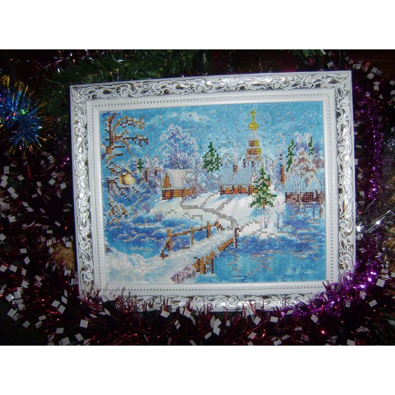 Bead Embroidery Kit on Art Canvas "Country evenings"