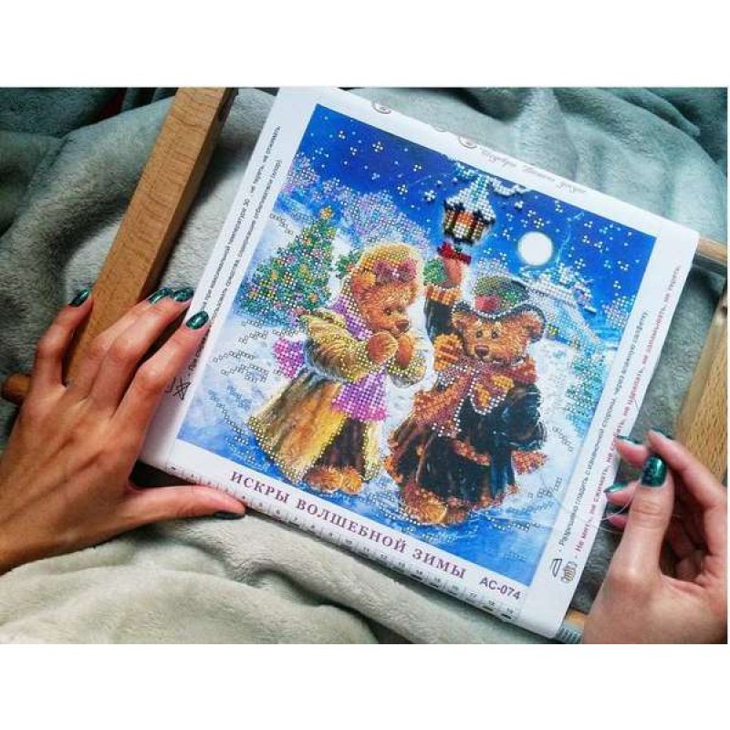 Bead Embroidery Pattern on Art Canvas "Magic Winter"