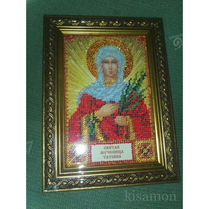 Mini Icon Bead Embroidery Kit on Art Canvas "St. Tatiana"