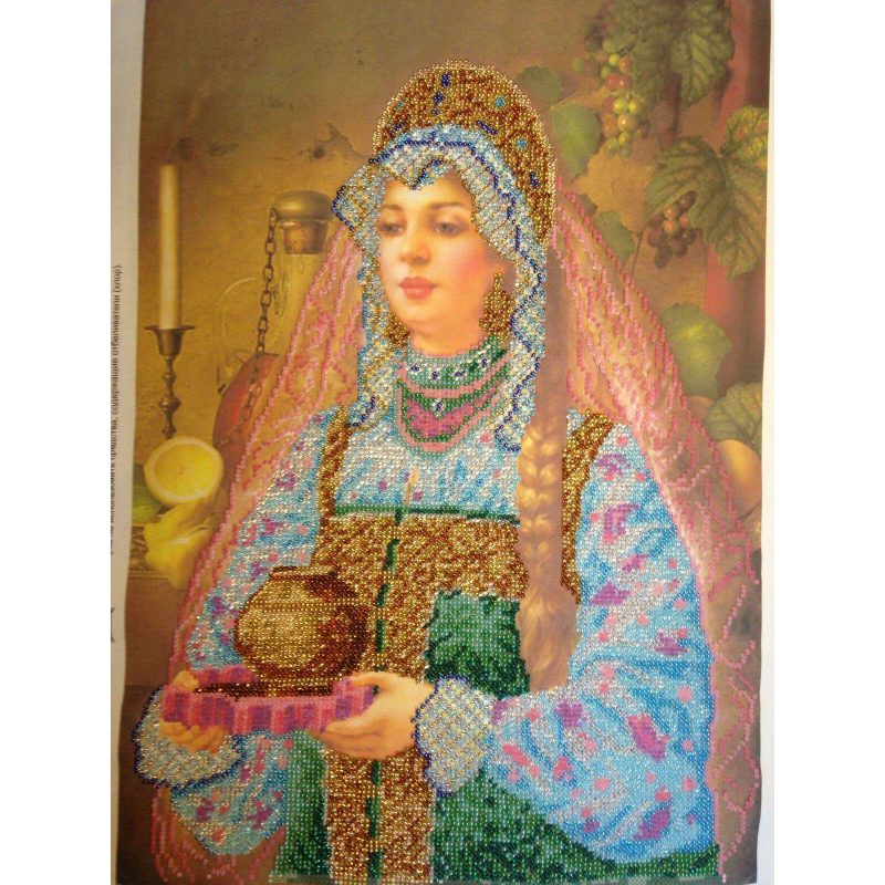 Bead Embroidery Kit on Art Canvas "Vasilisa"