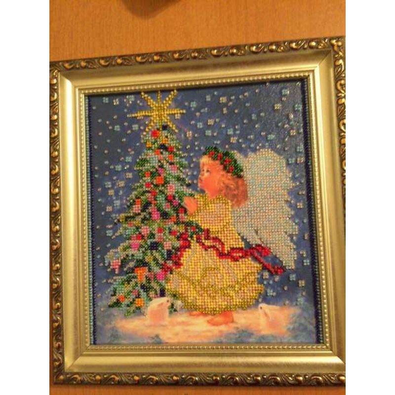 Bead Embroidery Pattern on Art Canvas "The Christmas Star"