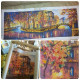 Bead Embroidery Kit on Art Canvas "Gold reflections"