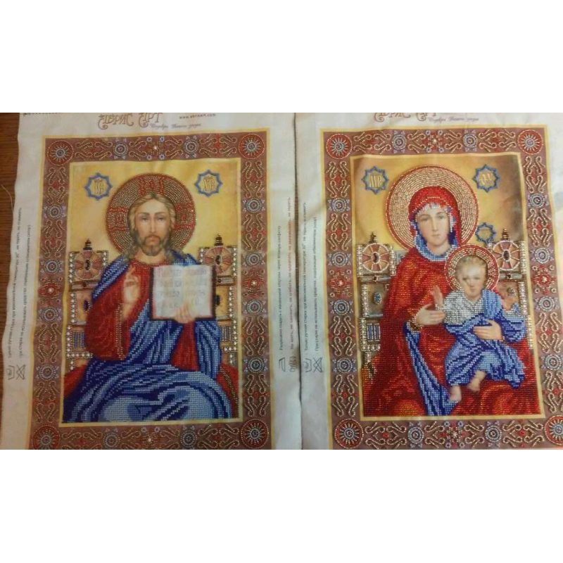 Bead Embroidery Kit on Art Canvas "Wedding Icon – The Holy Mother of God"