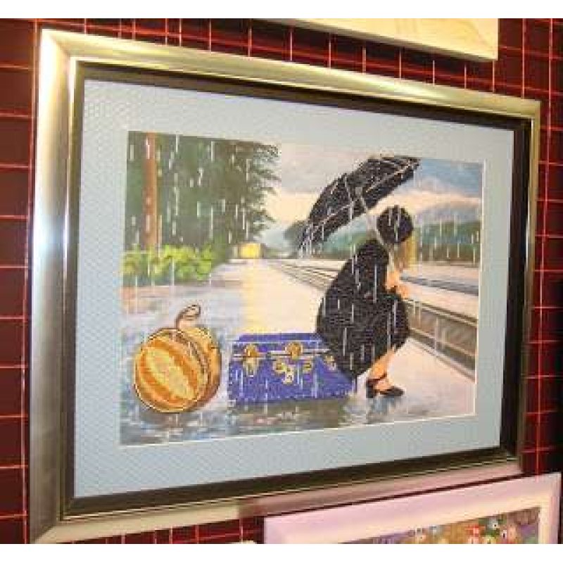 Bead Embroidery Kit on Art Canvas "The parting"