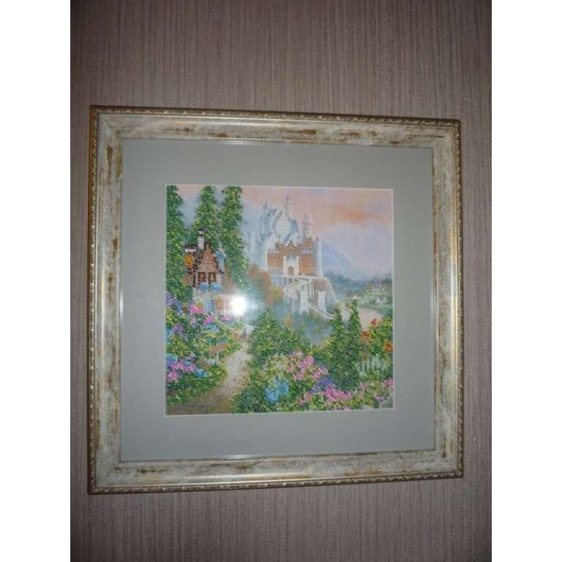 Bead Embroidery Pattern on Art Canvas "The Magic Castle"