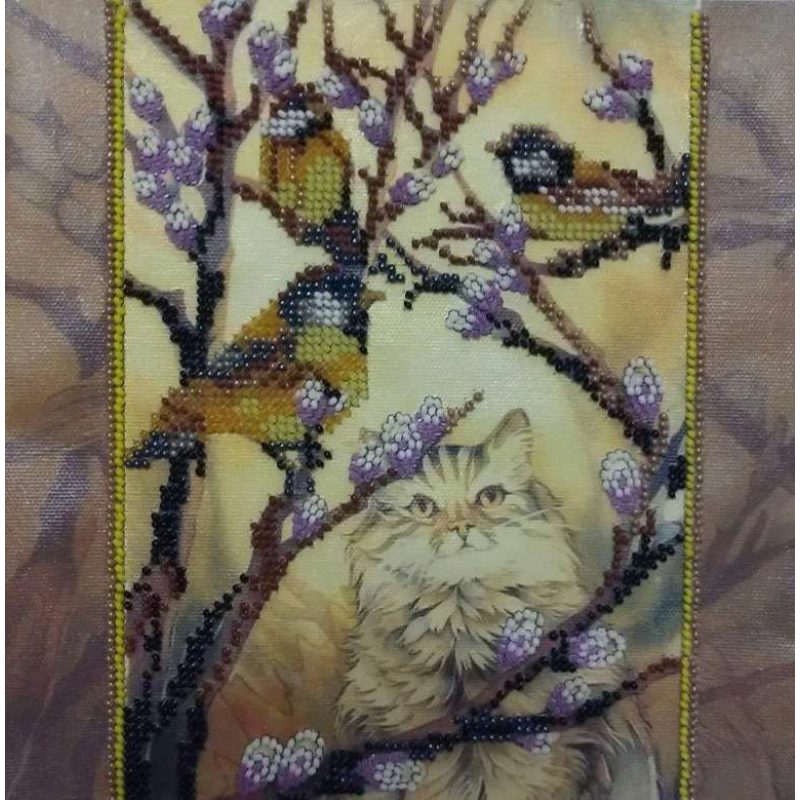 Bead Embroidery Pattern on Art Canvas "March"