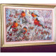 Bead Embroidery Kit on Art Canvas "Bullfinches"