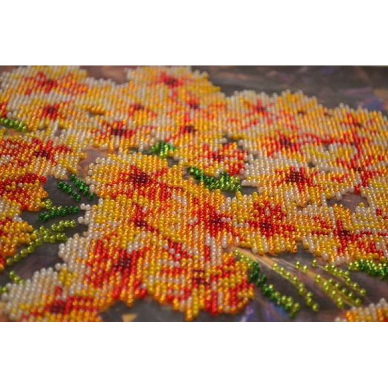 Bead Embroidery Pattern on Art Canvas "Breath of Autumn"