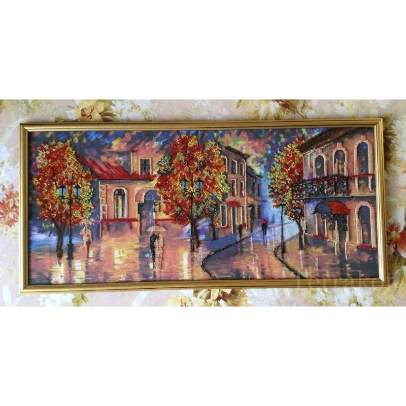 Bead Embroidery Kit on Art Canvas "October colours"