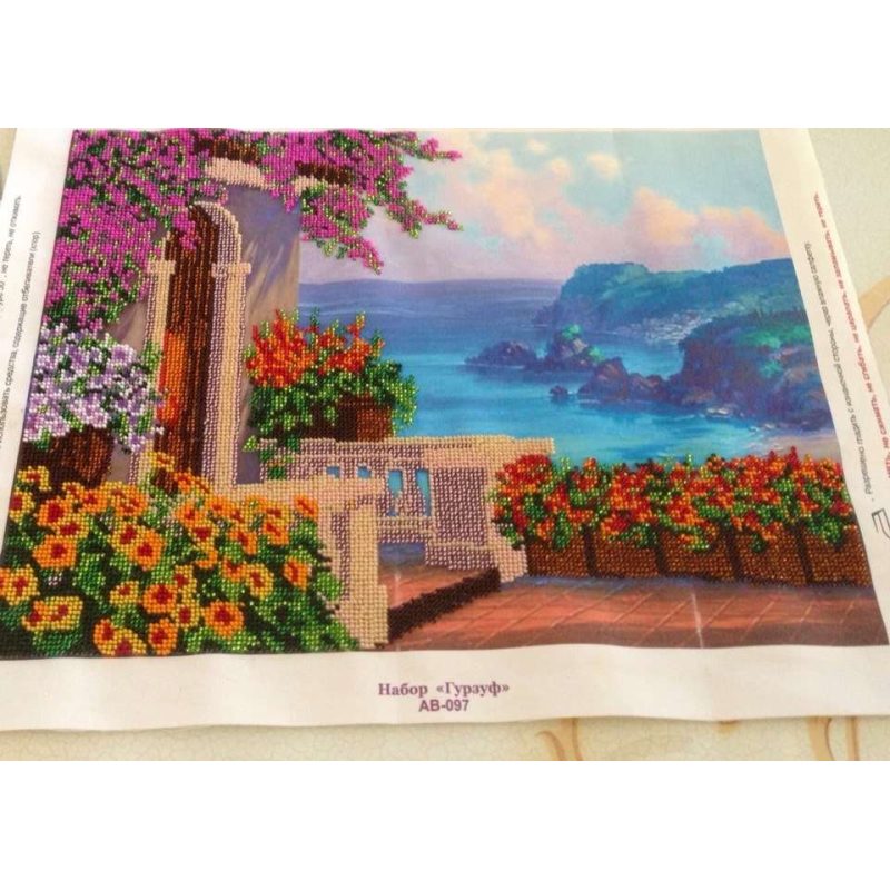 Bead Embroidery Kit on Art Canvas "Gurzuf"
