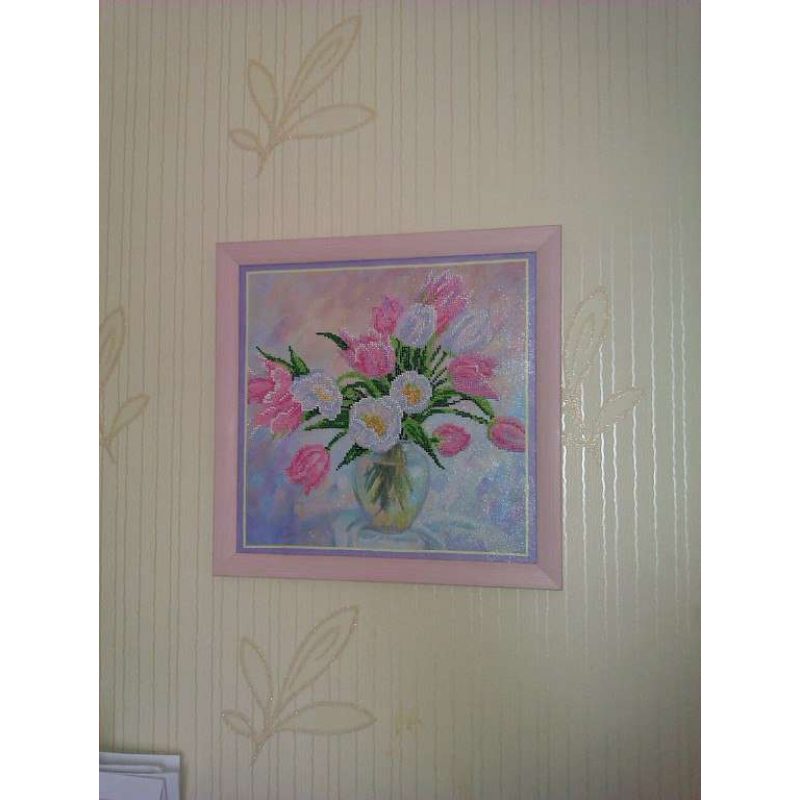 Bead Embroidery Kit on Art Canvas "Spring Lyrics"