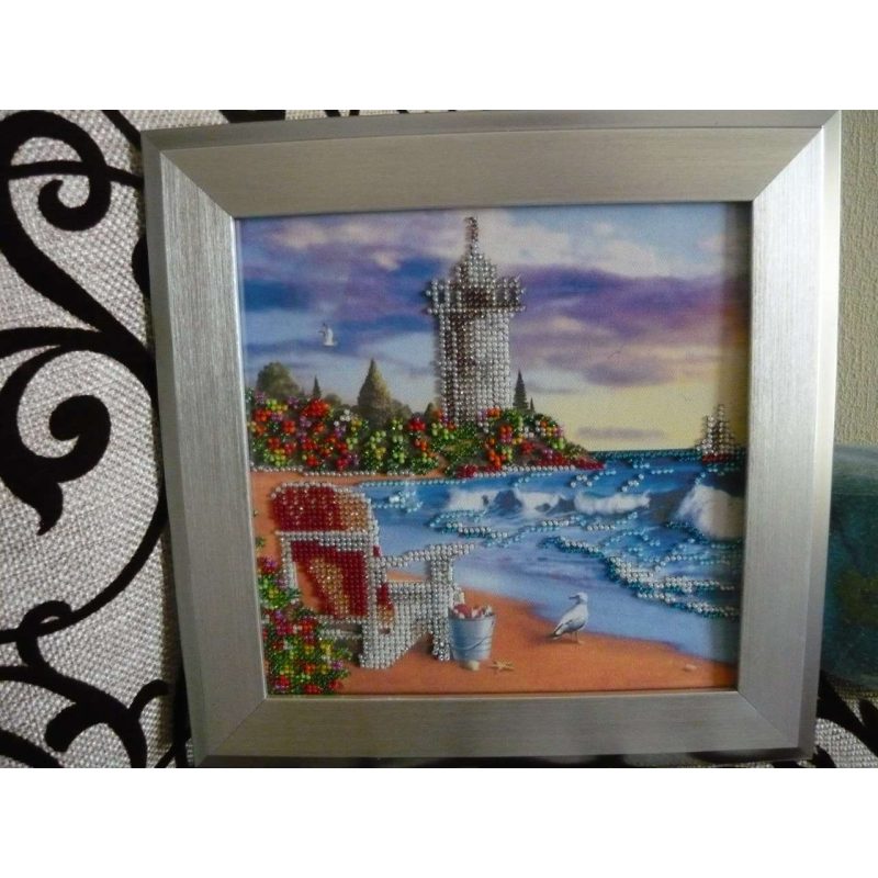 Bead Embroidery Pattern on Art Canvas "Lighthouse"