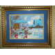 Bead Embroidery Kit on Art Canvas "Winter evening"