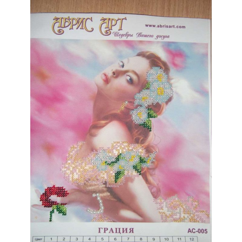 Bead Embroidery Pattern on Art Canvas "Grace"