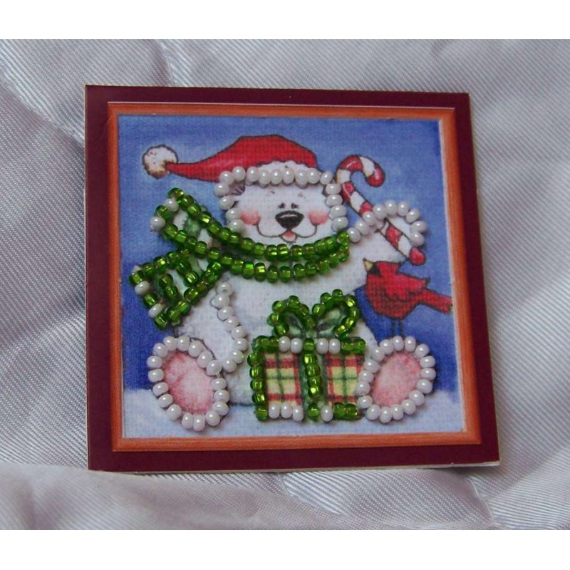 Mini Bead Embroidery Magnet Kit "Fun bear"