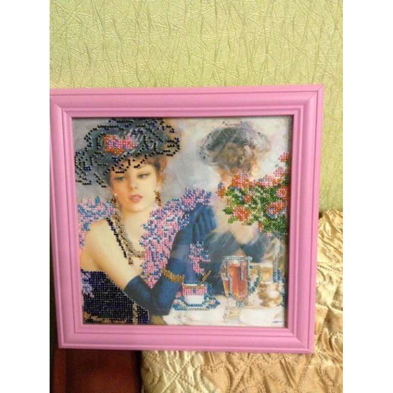 Bead Embroidery Pattern on Art Canvas "The Parisian Woman"