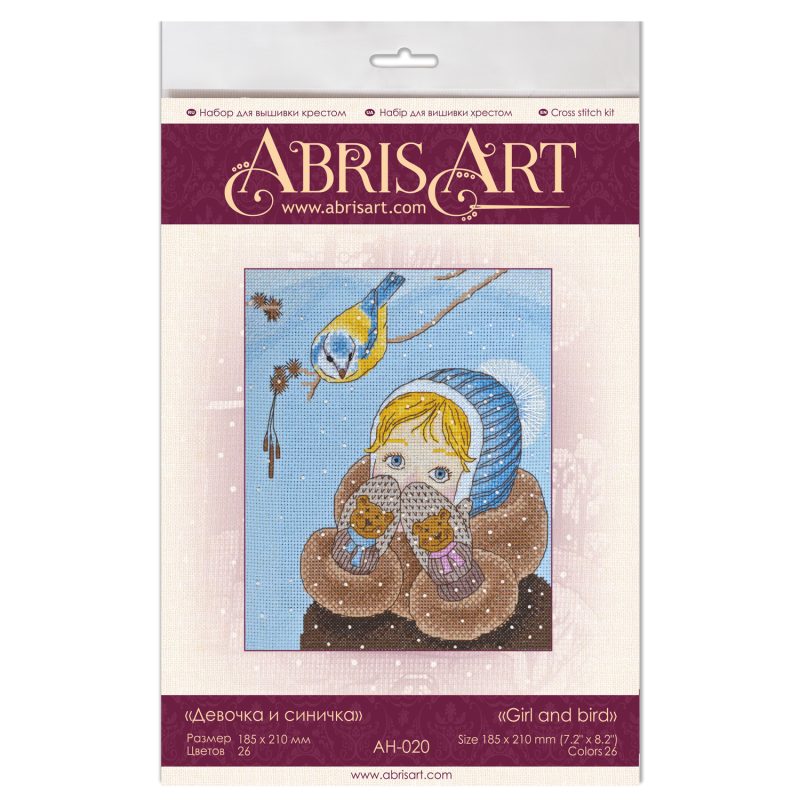 Cross Stitch Kit "Girl and bird"