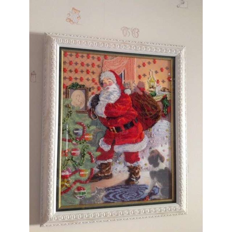 Bead Embroidery Kit on Art Canvas "Christmas Eve"