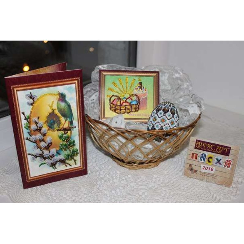 Bead Embroidery Postcard Kit "Easter – 7"