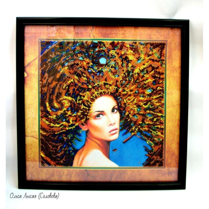 Bead Embroidery Kit on Art Canvas "The Four Elements – Earth"