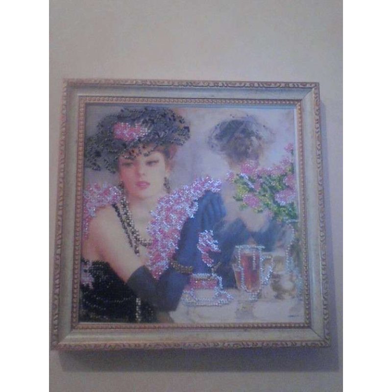Bead Embroidery Pattern on Art Canvas "The Parisian Woman"
