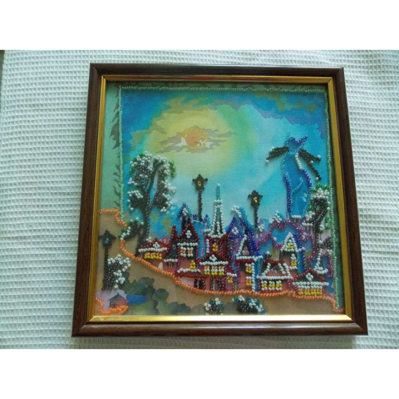 Bead Embroidery Pattern on Art Canvas "The Keeper of Dreams"