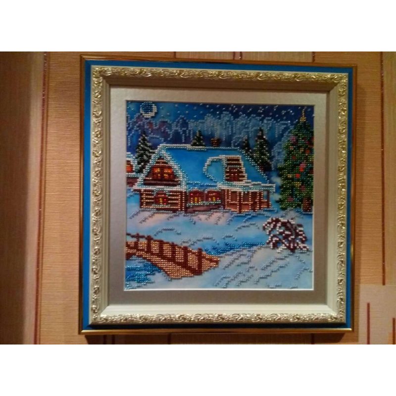 Bead Embroidery Pattern on Art Canvas "Christmas Eve"