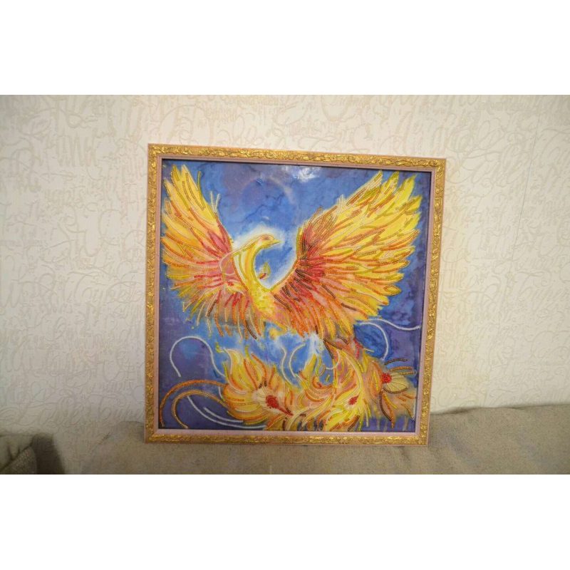 Bead Embroidery Pattern on Art Canvas "The Firebird"
