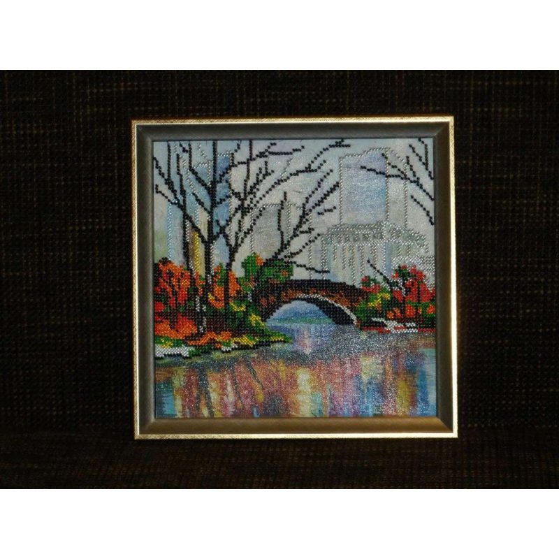 Bead Embroidery Pattern on Art Canvas "Reflection"