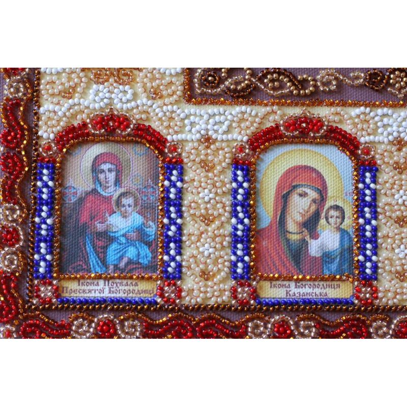 Bead Embroidery Kit on Art Canvas "Family prayer (Ukrainian text)"