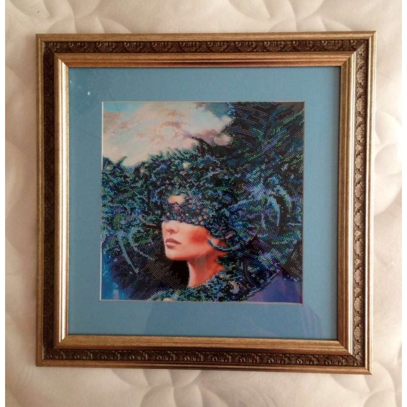 Bead Embroidery Kit on Art Canvas "The Four Elements – Water"