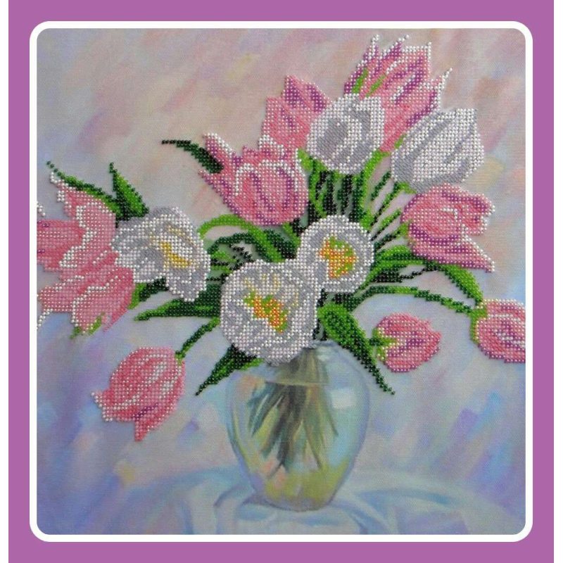 Bead Embroidery Kit on Art Canvas "Spring Lyrics"