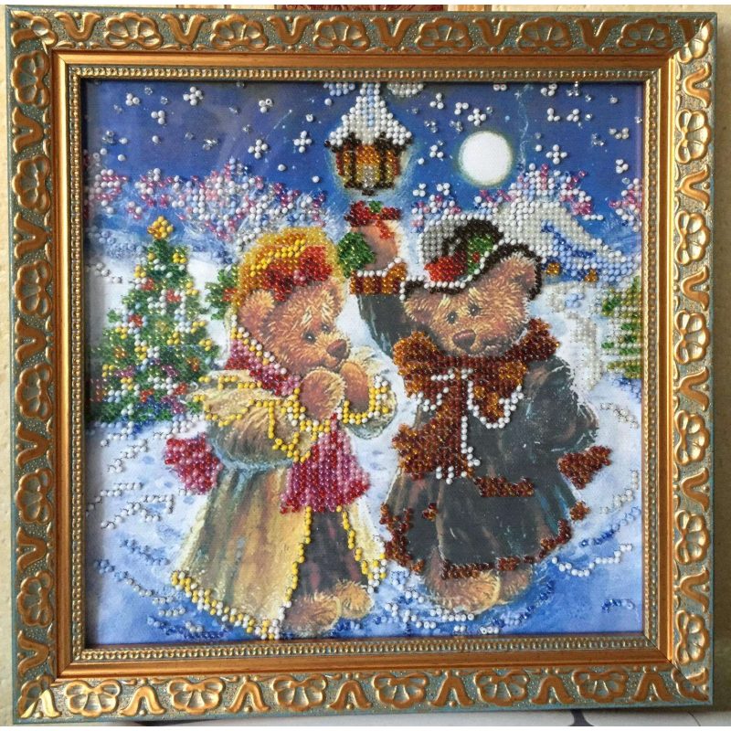 Bead Embroidery Pattern on Art Canvas "Magic Winter"