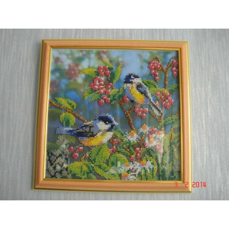 Bead Embroidery Pattern on Art Canvas "Morning Forest"