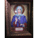 Mini Icon Bead Embroidery Kit on Art Canvas "St. Xenia"