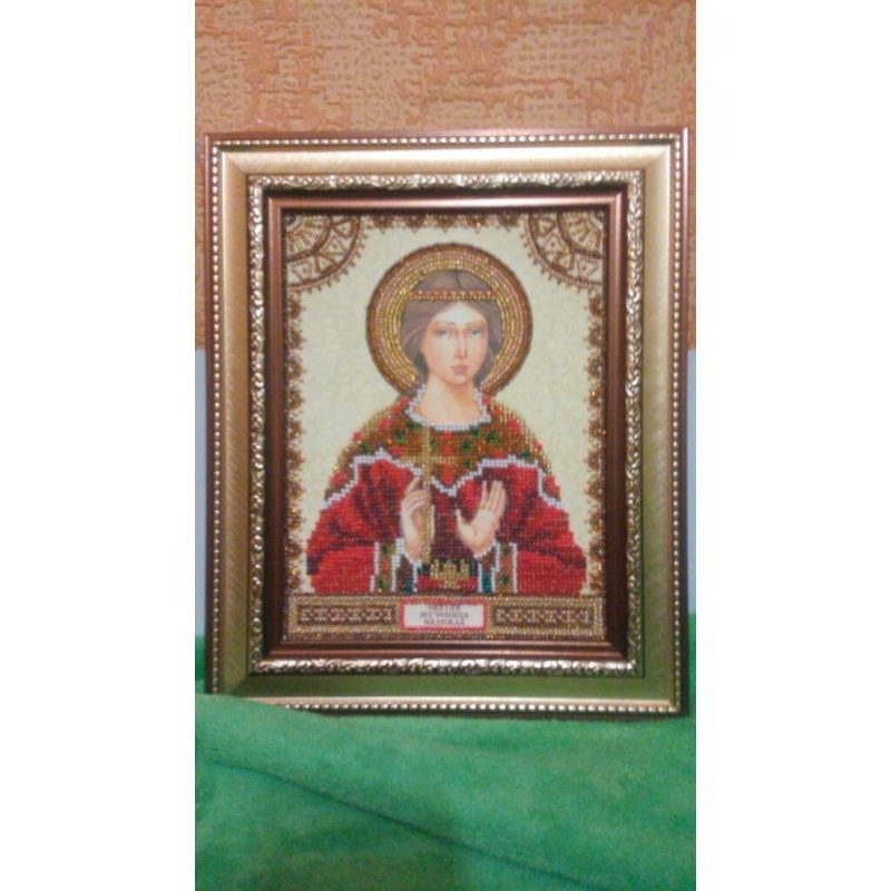 Icon Bead Embroidery Pattern on Art Canvas "St. Nadegda"
